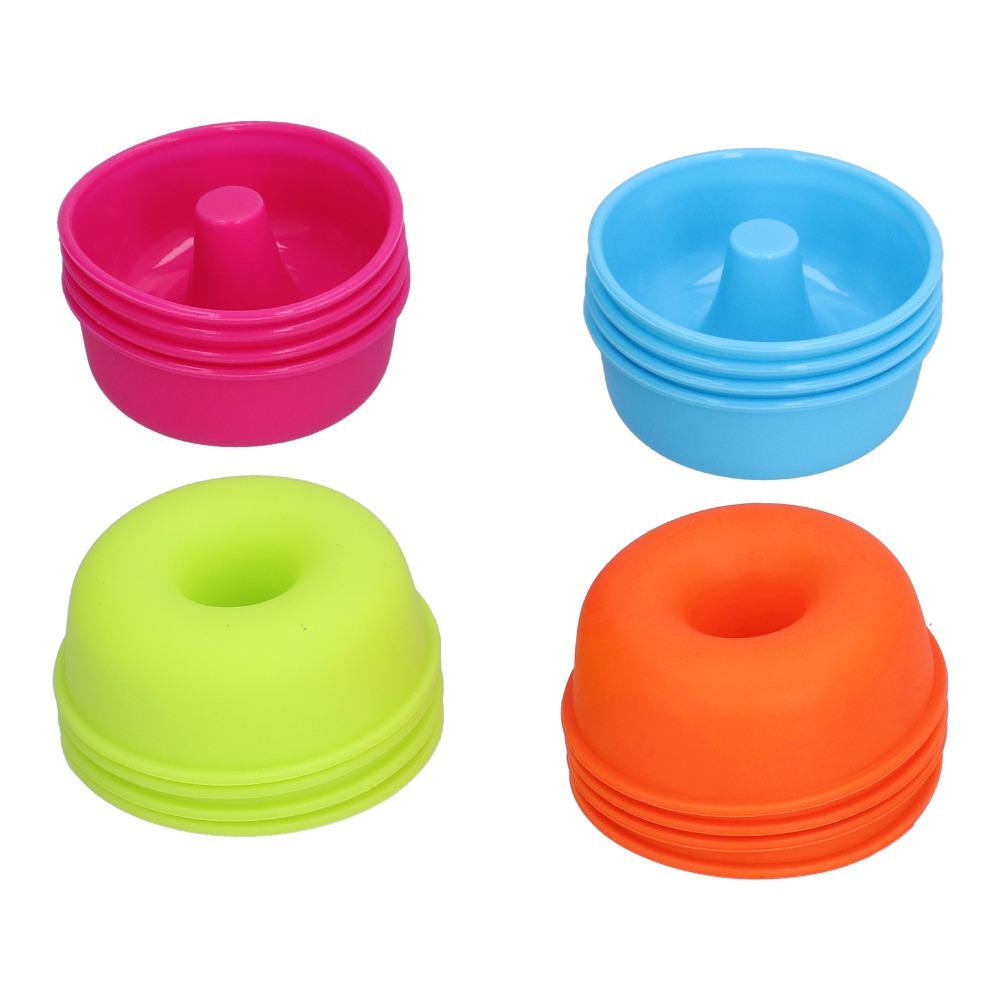 16pcs Silicone Donut Mold Colorful Baking Cups Cake Molds  Doughnut Pastries Puddings Muffins