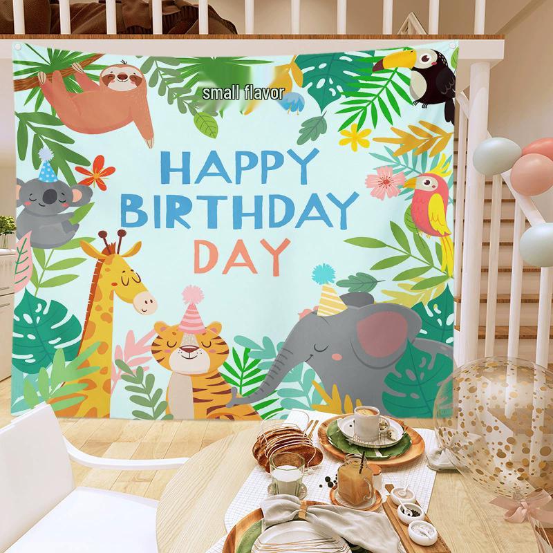 Kids' Birthday Backdrop Curtain - Party Poster Photo Props for a Festive Atmosphere