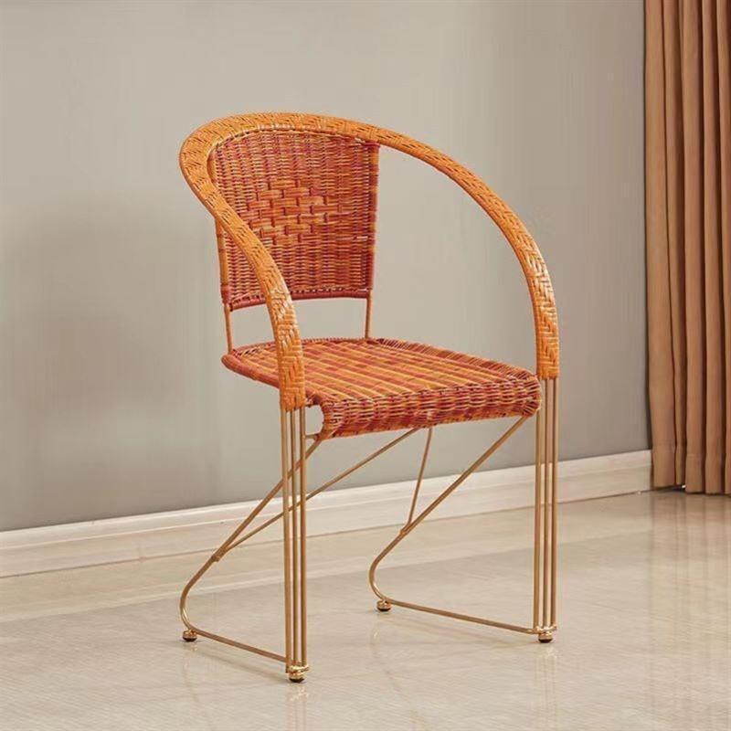 Comfortable and Sturdy Rattan Balcony Chair for Elderly - Woven Backrest for Long Sitting