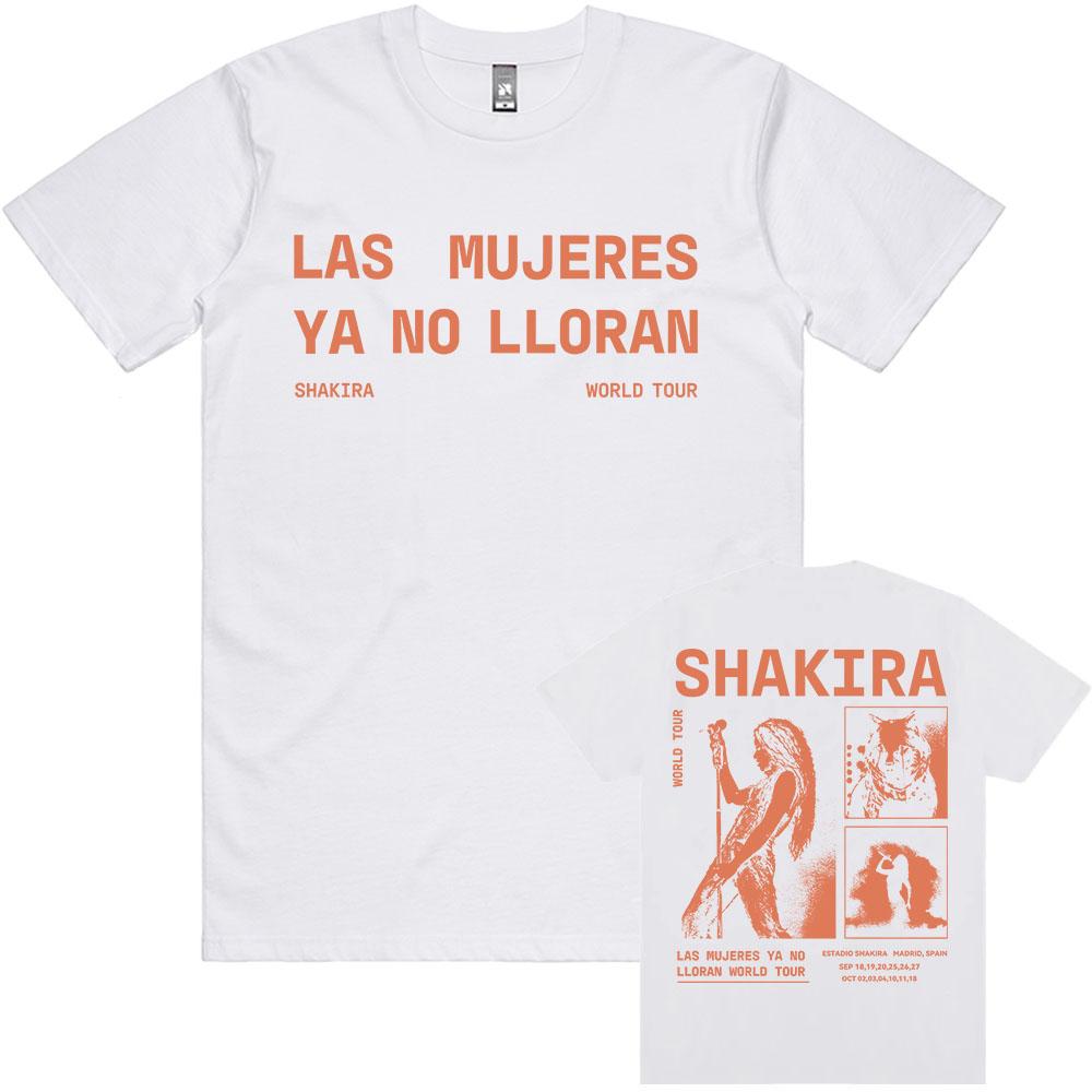 

ESTADIO SHAKIRA Las Mujeres Ya No Lloran Tour T-shirt Short Sleeve Cotton Summer Tshirts Fashion O-neck Men Women Clothing Print Tops XXL білий