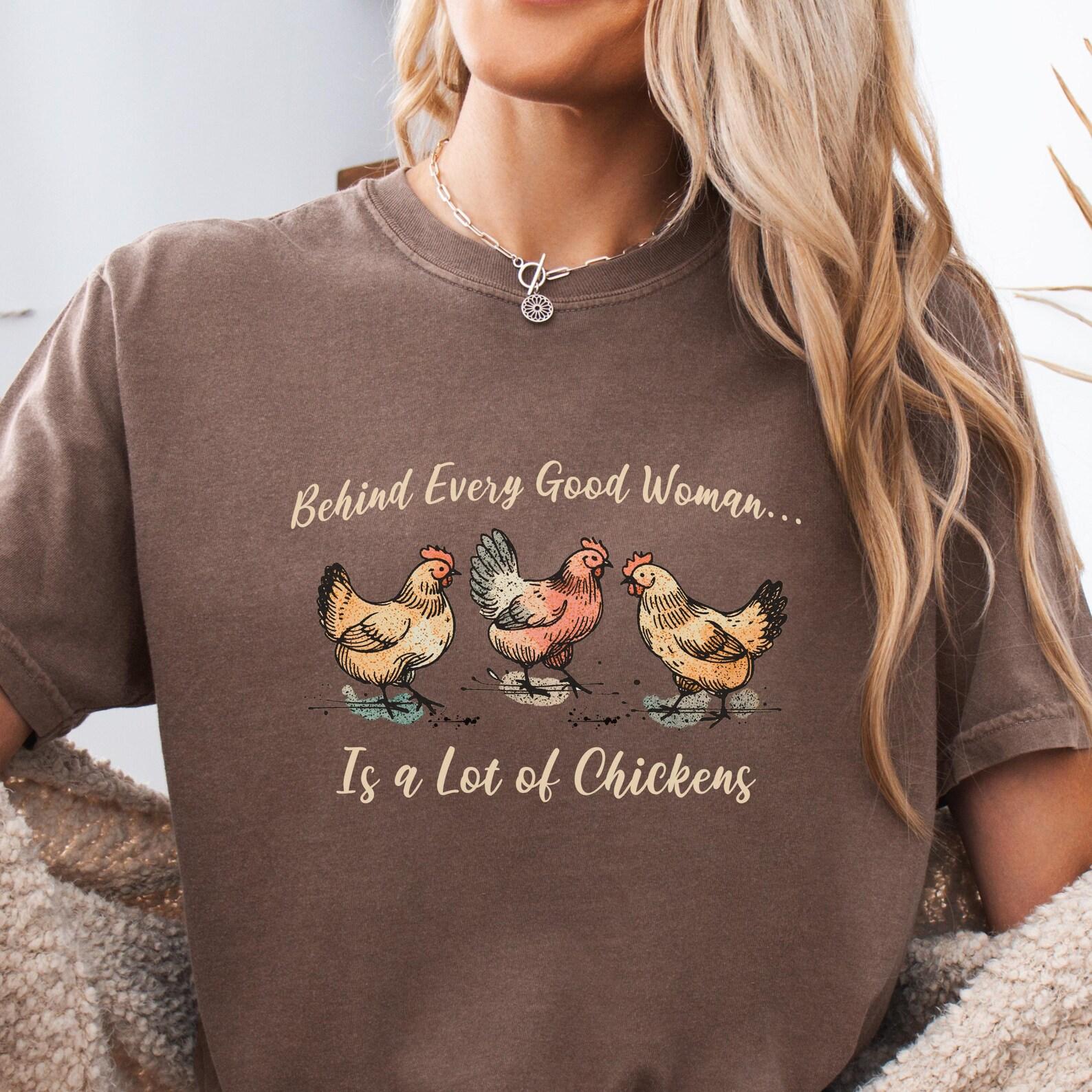 Chicken Lover T-Shirt - Funny Farm Animal Tee for Women, Comfort Colors S