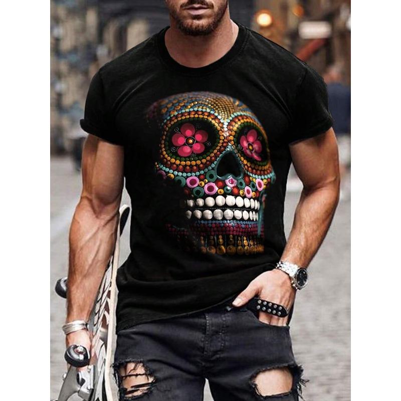 Men's Animal Dragon Graphic T shirt Vintage 3D Print Short Sleeve Crew Neck