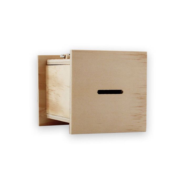 MégaCréa DIY - Tirelire en bois avec cadenas 10 x 10 x 13,5 cm