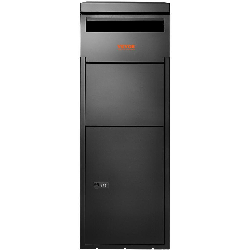 Cutii de Livrare Pachete pentru Exterior 35.3cm x 29.5cm x 106.7cm, Cutie de Livrare din Oțel Galvanizat pentru Pachete cu Lacăt Codat, Deflector Antifurt, Rezistent la Apă IPX3