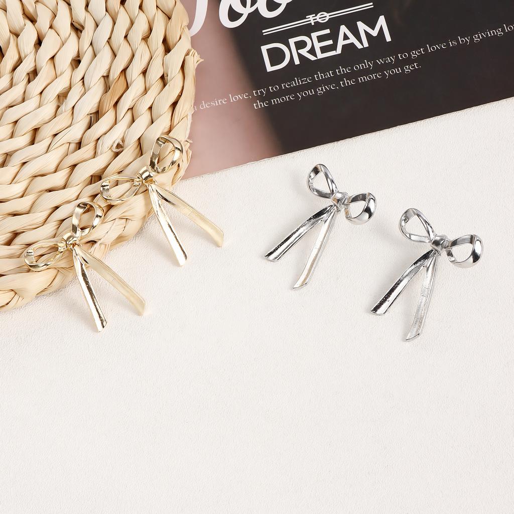 Cross-Border Jewelry, Amazon Temperament Super Fairy Bow Earrings Women, Geometric Stud Earrings Trendy Versatile Earrings