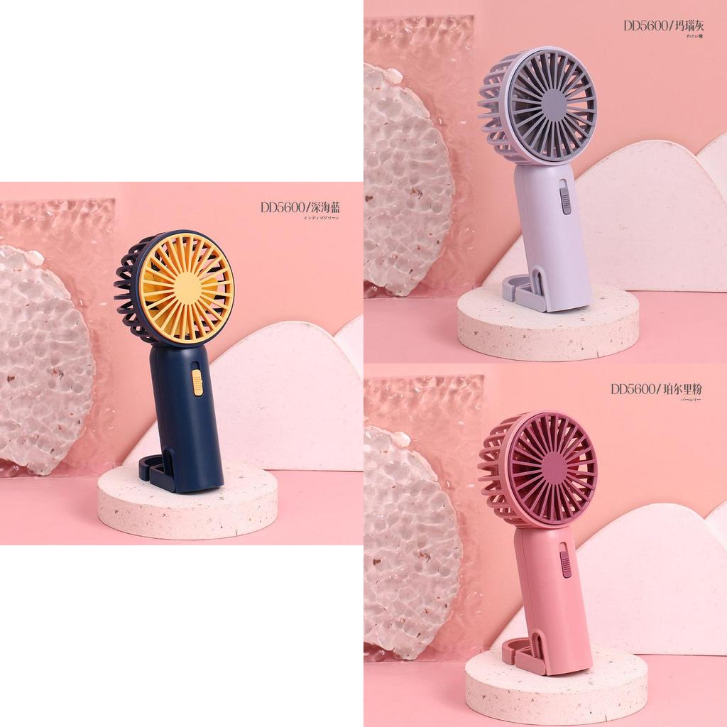 Adorable Cartoon Style Handheld Mini Fan With Custom Logo Usb Rechargeable 4-blade Low Noise