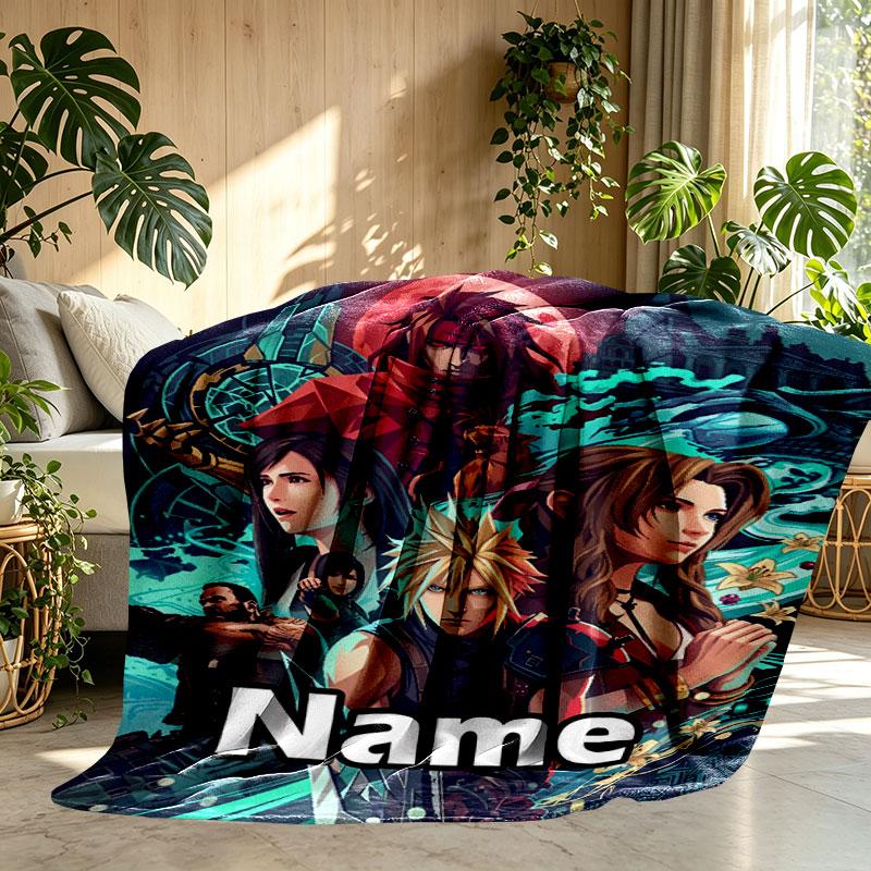 Custom Name Personalized Final Fantasy Print Blanket, Home Decor, Bedroom, Sofa, Camping, Couch, Gifts for Birthday Christmas