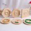Round Natural Wood Jewelry Display Stand for Bracelets, Geometric Shape Square Tray