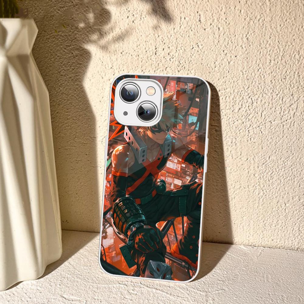 Cartoon B-Bakugo K-Katsuki Phone Case For IPhone 14 13 12 Mini 11 Pro XS Max X XR 14 Plus Tempered Glass Cover