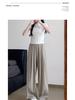 Petite Ice Silk Wide-Leg High Waist Summer Pants for Women