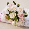 1 Bouquet 5 Branches European Style Artificial Royal Rose Home Room Decor