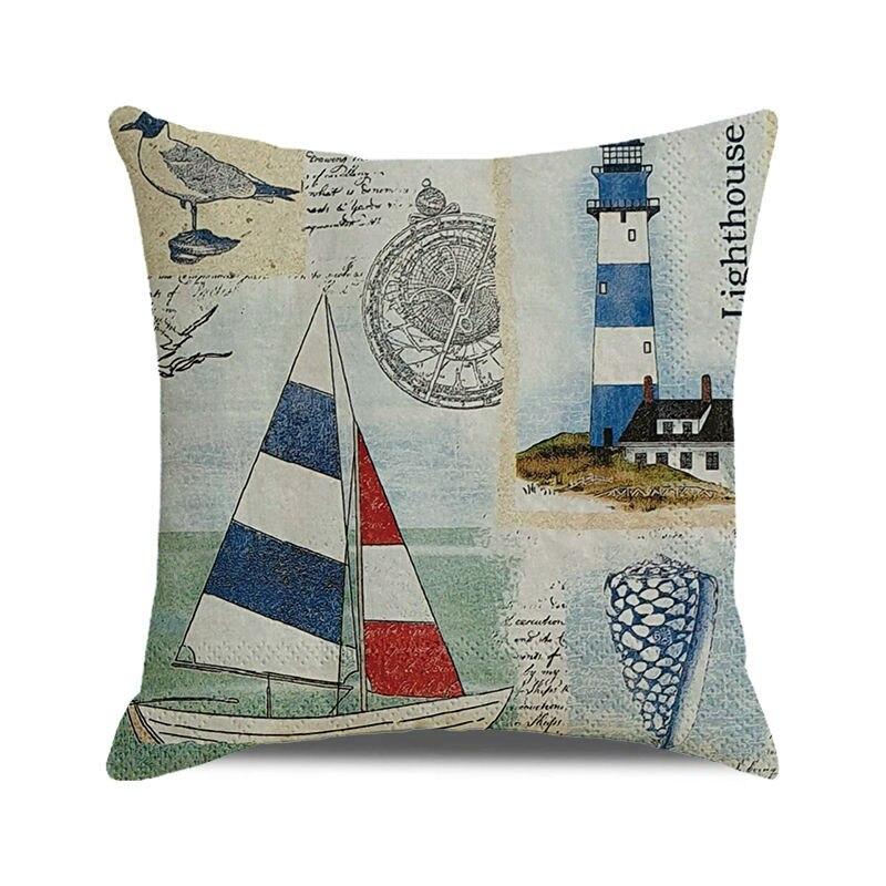 

45x45 см морская звезда, шезлонг, парусная лодка, тапочки, наволочка с принтом, обивка, наволочка, чехол для подушки в морском стиле 40x40cm