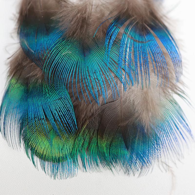 

Натуральные синие павлиньи перья для шеи с инкрустацией зимородка для украшения своими руками