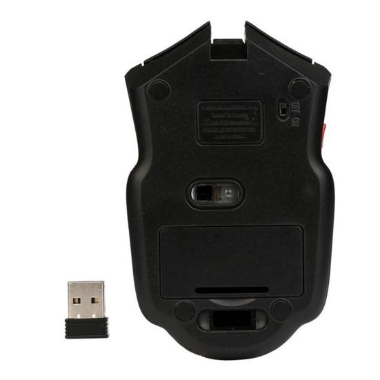 Ratón Óptico Inalámbrico 2.4G de 6 Teclas 1600DPI con Apagado Automático para Gaming en PC Portátil