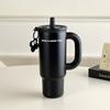 Simple high-grade solid color white thermos cup Big Mac large-capacity girls high-value winter water cup with straw