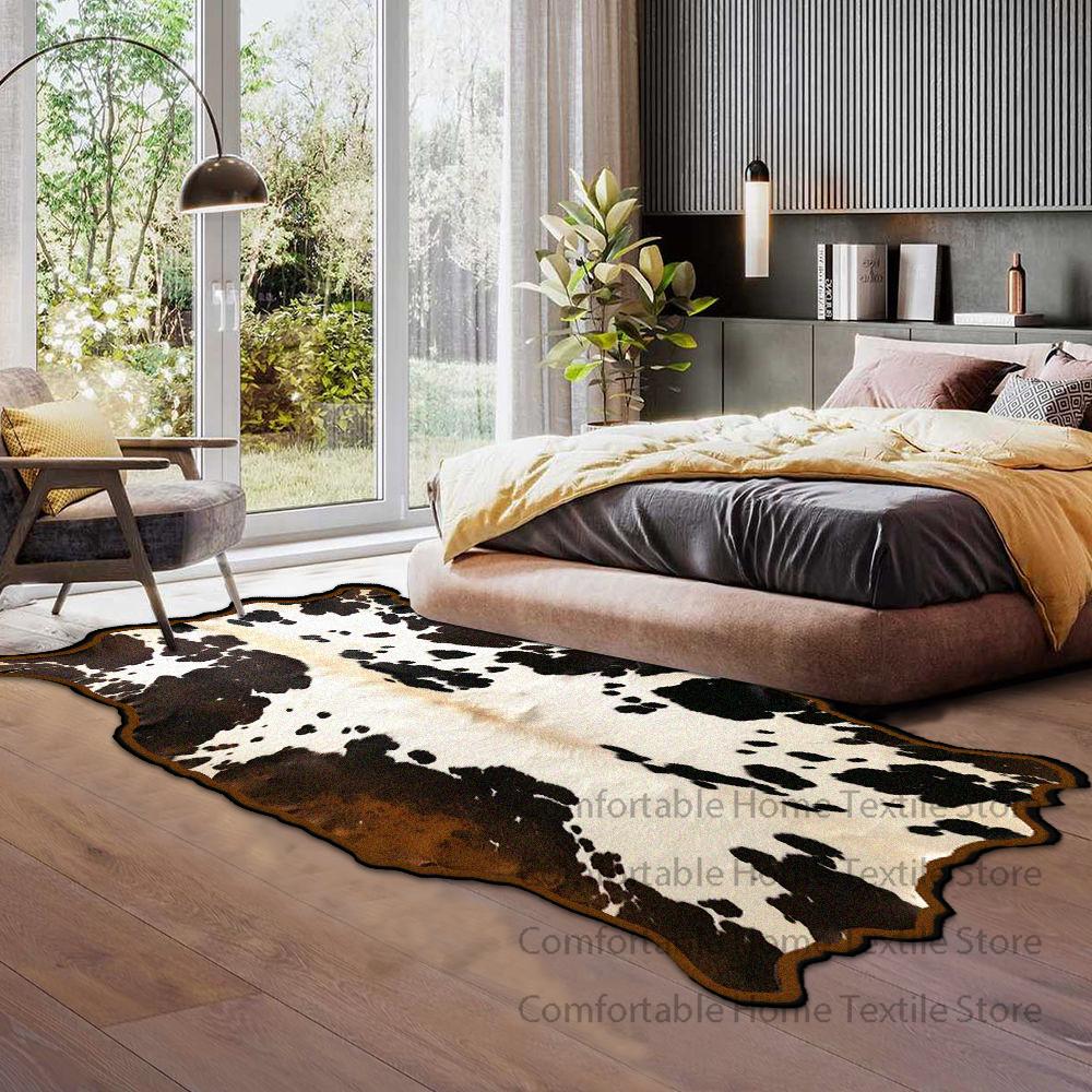 Faux Animal Skin Alien Rug Soft Non Slip Floor Mat For Living Room Bedroom Bedside Easy Clean Entrance Door Carpet