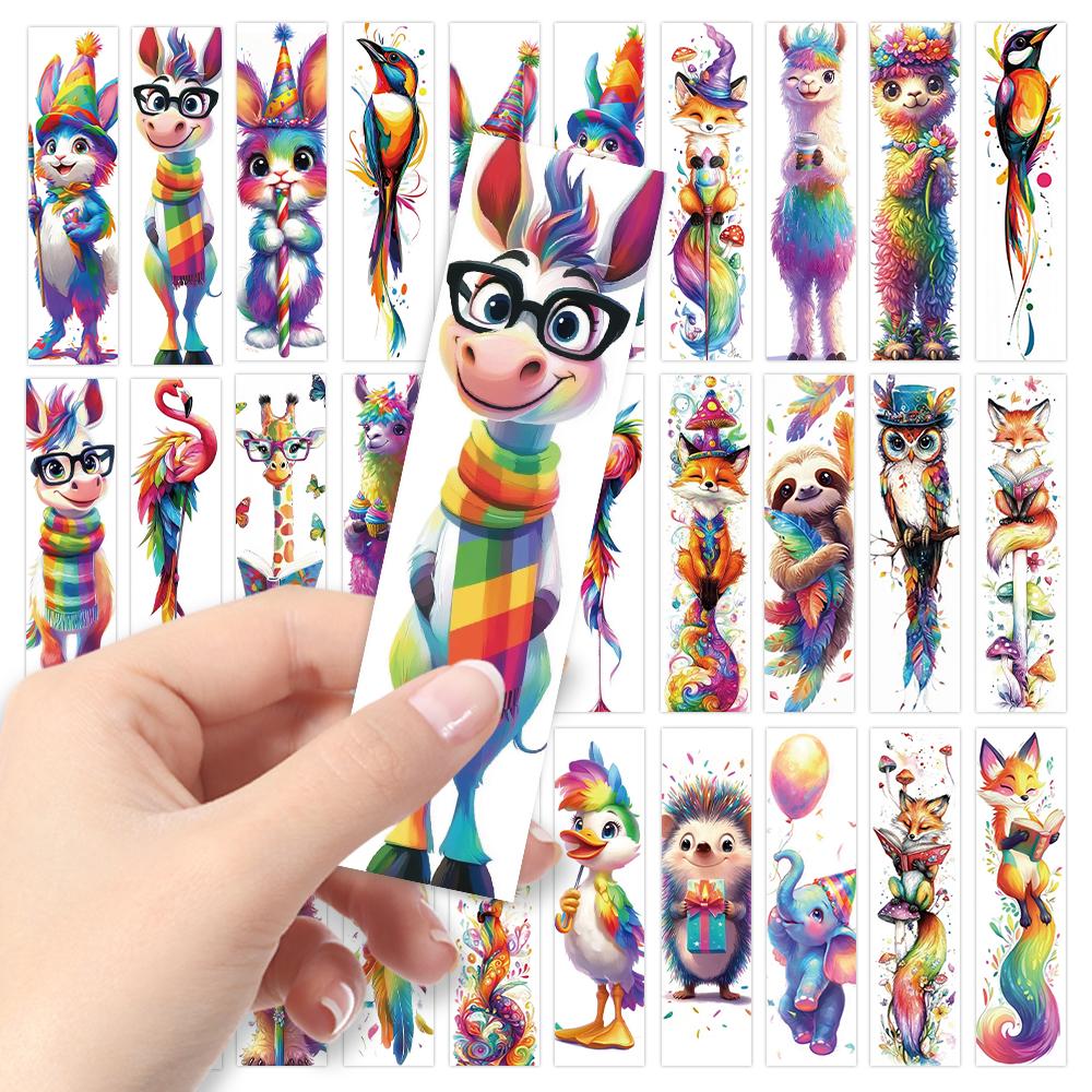 32pcs, Cool Cartoon Animal Bookmarks, Suitable for Back-to-school Season, Christmas, Halloween, Teachers, Readers, and Birthdays