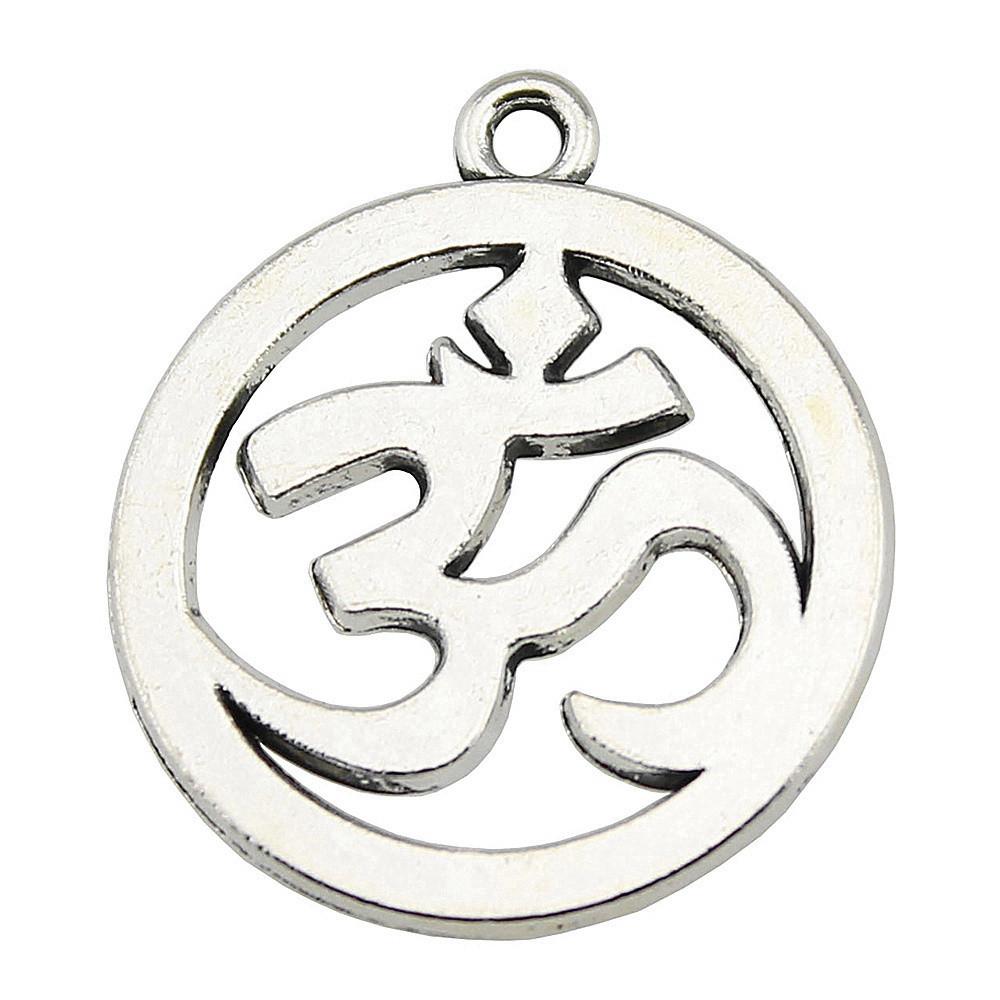 Om Lotus Charms Sports Pendants For Spiritual Yoga Themed Jewelry