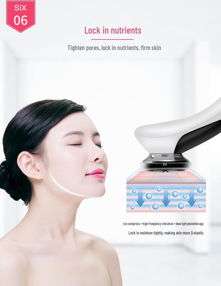 Red & Blue Light Cold/Hot Beauty Device with EMS Lifting and Thermal Conduction for Skincare