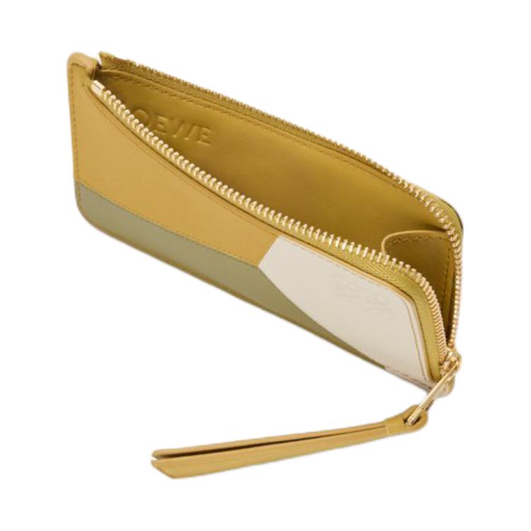 Loewe Puzzle Geometric Pattern Color Block Leather Card Holder Women accessories Ginger Sea-Salt C510Z40X27-6877