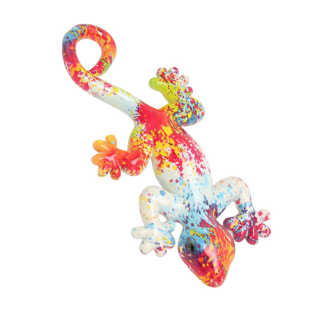 Gecko Wall Decor Bright Colors Colorfast Resin 5.9in Long 3.1in Wide Lizard Garden Sculpture for Decoration House Office