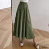 Women Long Skirt Muslimah Plus Size High Waist Plain Maxi Skirt For Casual Wear**