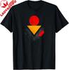 Modern Minimalist Geometric Abstract Symbol T-Shirt, Black Personalized T-shirt Casual Harajuk