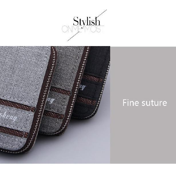 Lässige kurze Brieftasche für Herren aus Canvas, solide kurze Brieftaschen für Männer, Reißverschluss, Vintage-Geldbörse für Männer, Münzfach, multifunktionale Karten-Brieftasche