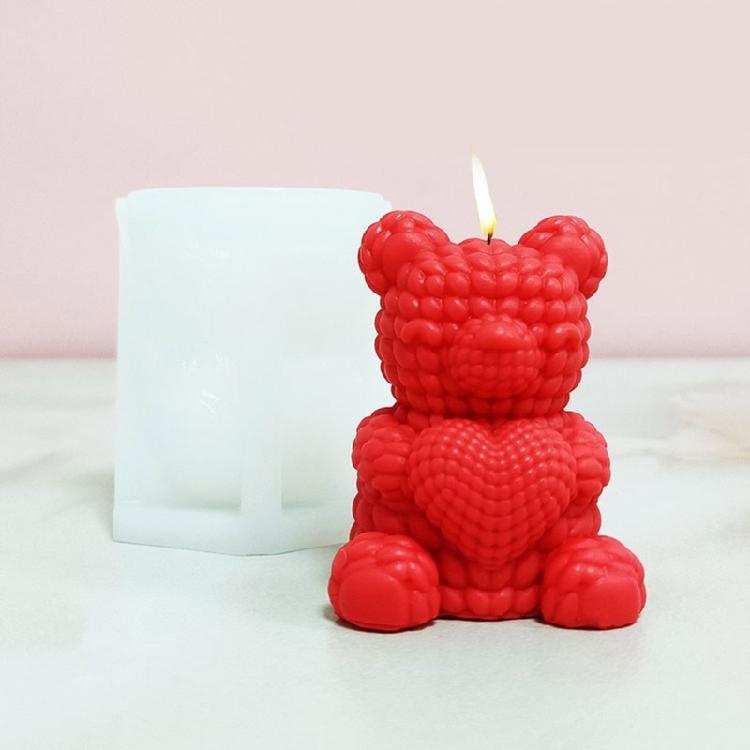 Creative Bear Silicone Candle Mold Flexible Silicone Bear Shape Mold for Easy Demolding Handcrafts and DIY Projects
