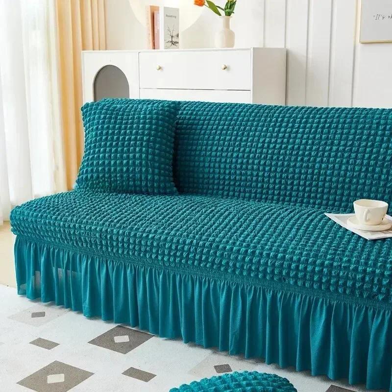 1PC S/M/L Seater Seersucker Sofa Slipcover High Stretch Couch Cover Thick Corner Sofa Protector Elastic Corner Couch Covers