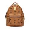 Stark Classic Double-Sided Studded Coated Canvas And Leather Trim Backpack Mini Unisex Backpack Brown Cognac MMKAAVE13CO001