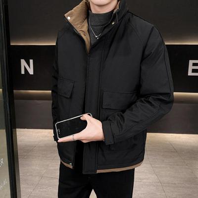Men's Winter Dragon Down Jacket - 50% White Duck Down, Warm Stand Collar, Loose Fit Cold Protection Outerwear