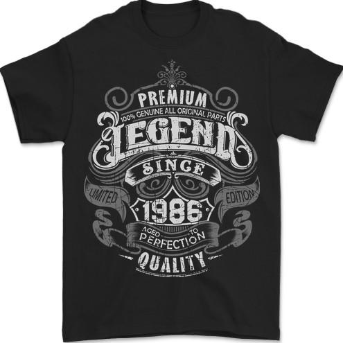 Premium Legend 40th Birthday 1986 Mens T-Shirt 100% Cotton S