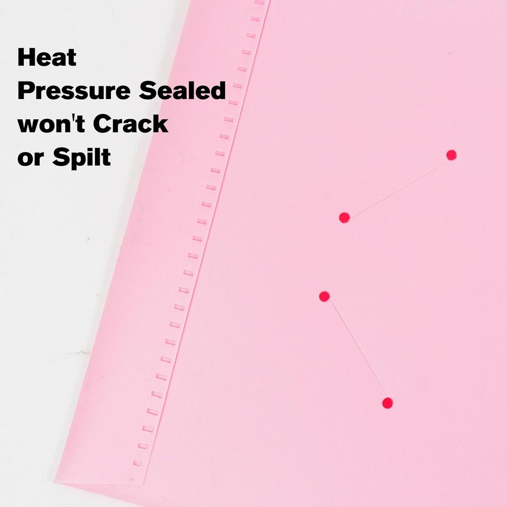 6-Pack Plastic Folders with Pockets,2-Pocket Pastel Folders Holds US Letter Size Paper for School/Office/Home, Pink