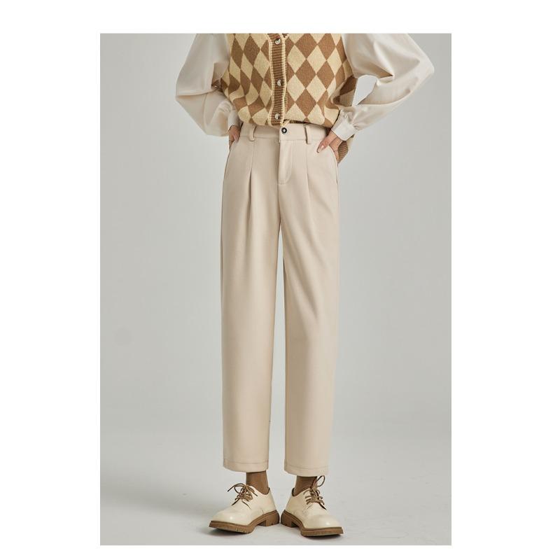 Woolen Pants for Women In Autumn and Winter New High-waisted Slim Carrot Pants Loose Trousers Small Feet Casual Harem Pants for Women