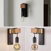 JOYINLED Retro Wood LED Wall Lamp E27 220V Industrial Pendant Light Live Room Bedside Lamp Decor for Bathroom Restaurant