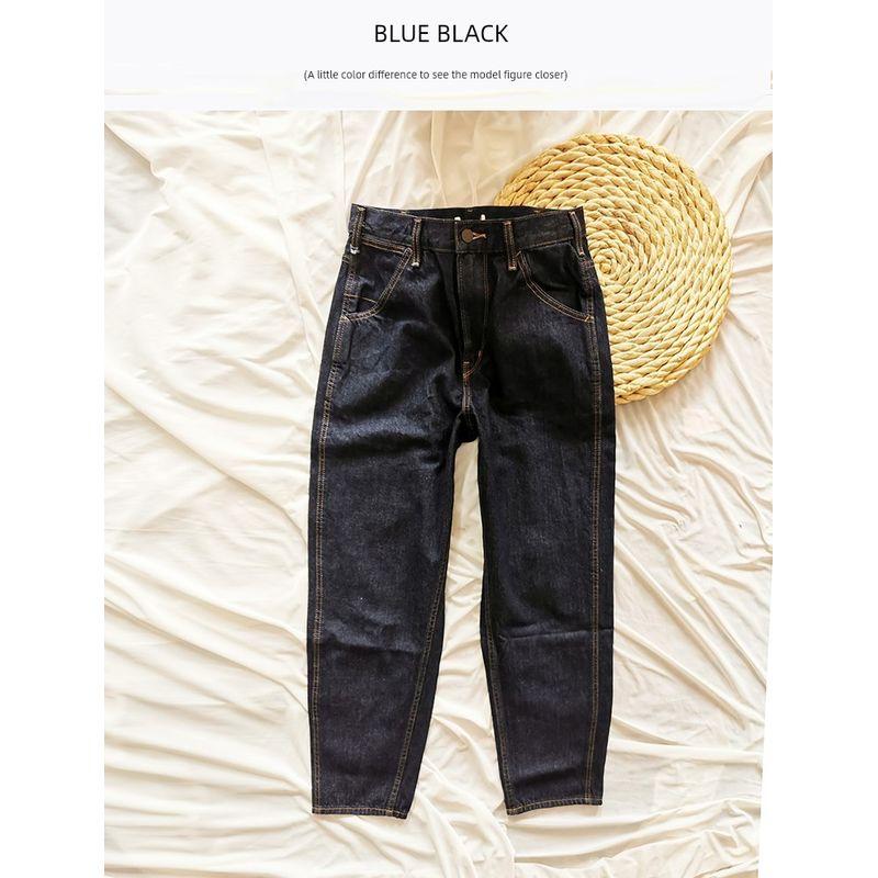 2 Pieces with a Discount of 90% for Foreign Orders, Plus Size Pure Yuan Loose High Waist Wash Straight-leg Couple Blue Daddy Denim