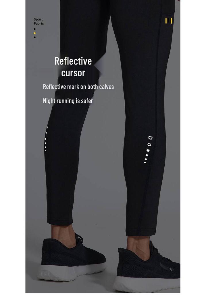 Fleece-Lined Men's Quick-Dry Compression Running Tights