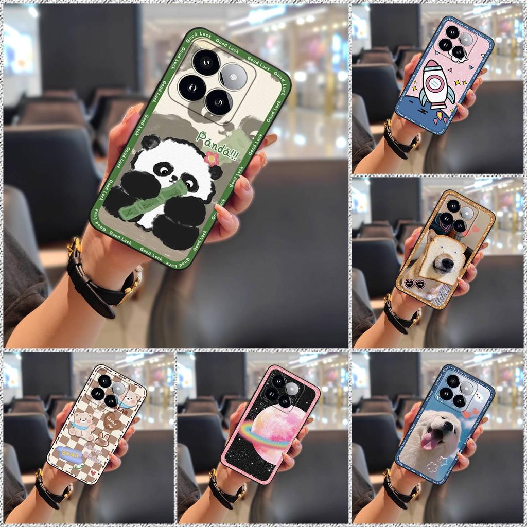 Silicone TPU Phone Case For Xiaomi 14T Pro Cartoon Protective Cute Anti-dust Shockproof Durable Soft Case Graffiti
