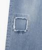 MILLO WOMEN Cutout Patch Wide Jeans [Mid Blue]