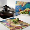 Durable and Stylish Glass Boards with an Abstract Flower Pattern 2x40x52 cm