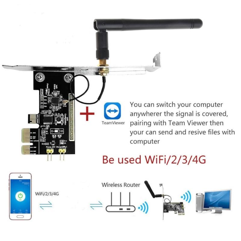 Karta zdalnego rozruchu komputera Zdalne sterowanie Bezprzewodowe WIFI obsługuje sterowanie głosowe z zewnętrzną anteną i kablem