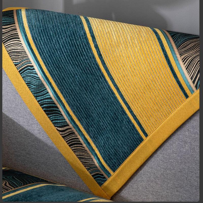 Cuscino per Divano Universale Quattro Stagioni in Ciniglia Antiscivolo Jacquard con Bordo Avvolgente Allargato Decorazione Asciugamano per Divano Soggiorno Copridivano