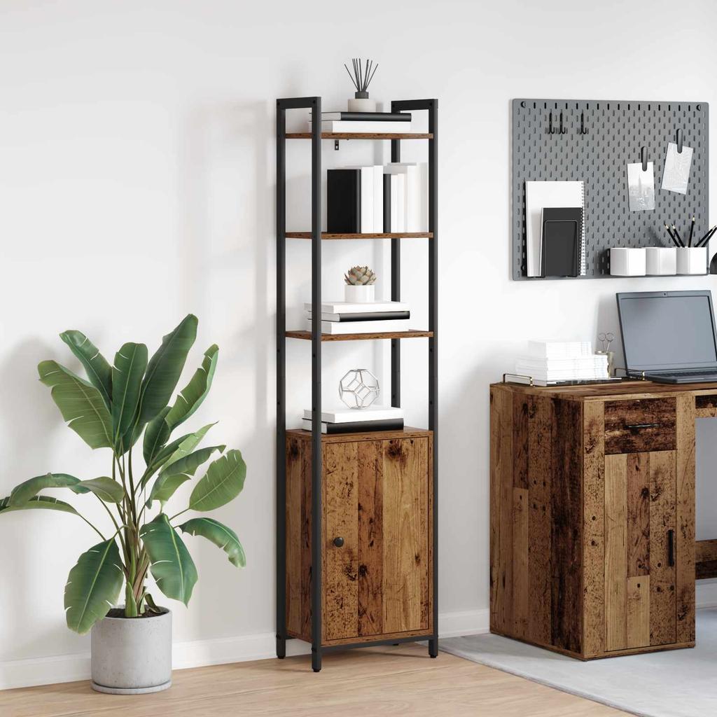 Bookshelf 6 Tiers 40 x 24 x 161 cm Engineered Wood Reclaimed Wood