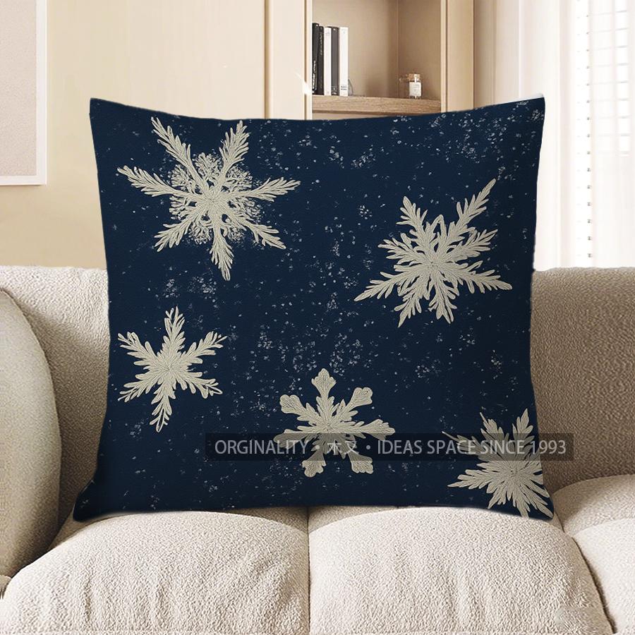 Home Decor Snowflake Pattern Throw Pillow For Home Decor Pattern Cushion Cover Suitable For Sofa Bedroom Car Pillow Cover