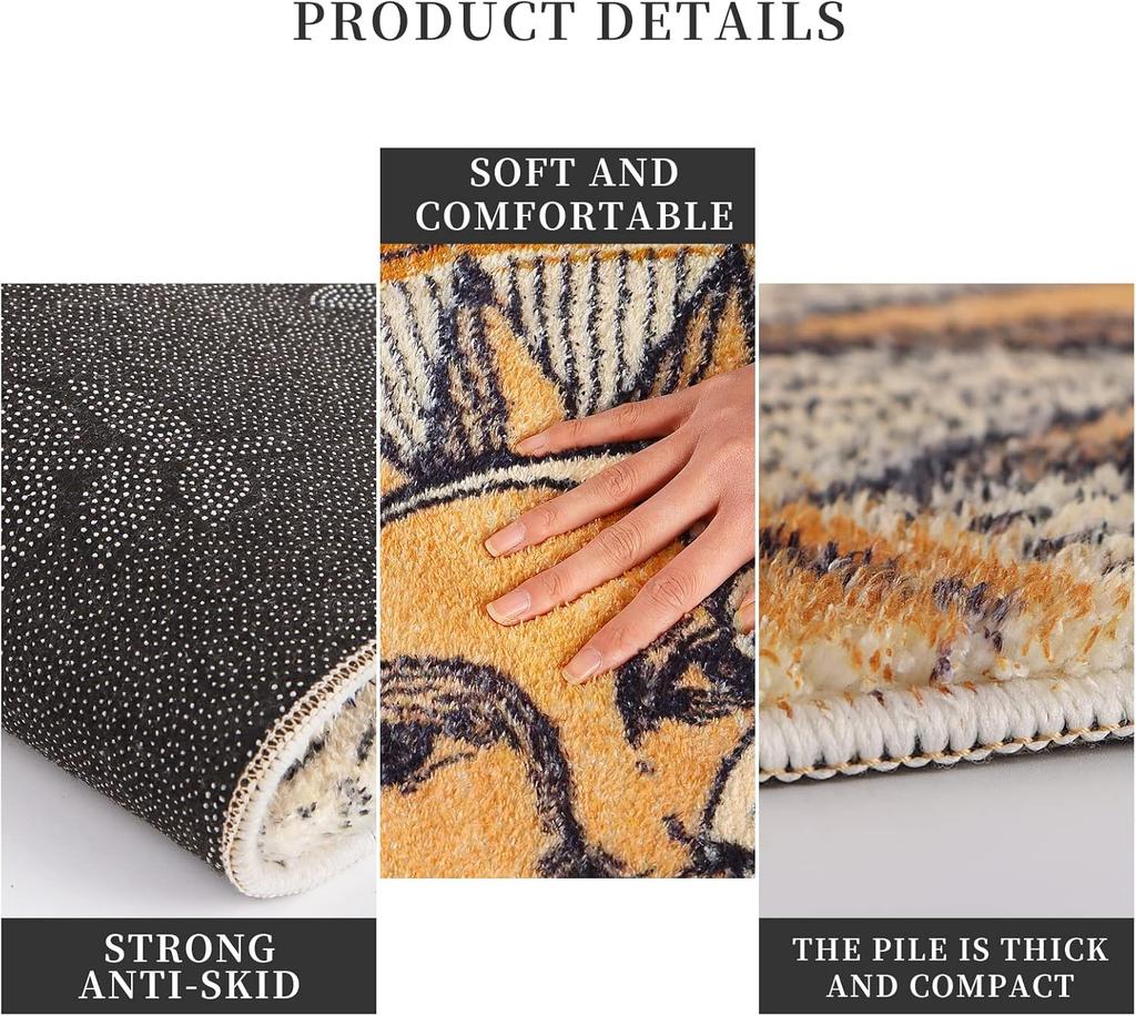 Creative Semi-Circular Area Rug Anti-Slip Water-Resistant Bathroom Floor Mat Bedroom Entrance Door Mat Home Decoration