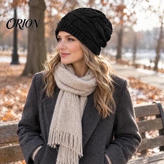 Easy Match Winter Cap Women's Ponytail Beanies, Warm Cable Knit Hat with Practical Gift for Her Hole, Thick Acrylic Outdoor Cold Weather Skull Ladies