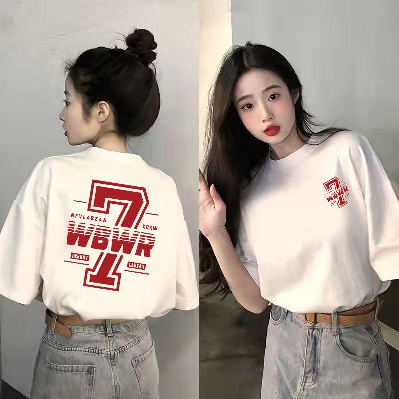 

Летняя детская взрослая футболка с принтом, с коротким рукавом, повседневная, с круглым вырезом, оверсайз, женский топ, одежда для девочек S