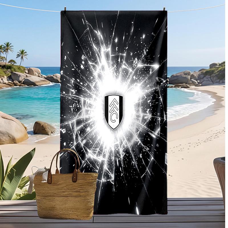 Fulham Football Print Beach Towel, Large Soft Quick Dry Towel for Beach Camping Swimming