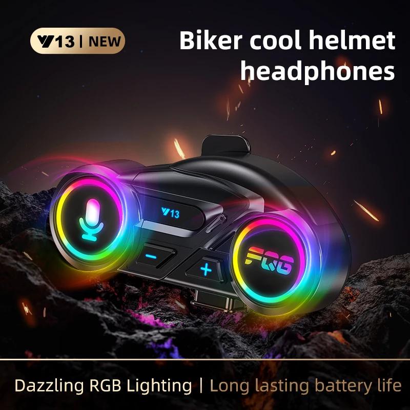 Bluetooth 6.0 Motorcycle Helmet Headset IP56 Waterproof Moto Earphone 1000mAh Super Long Standby HandsFree Call Music Player